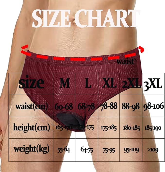 SPOCYCLIFE Men's 5D Padded Cycling Shorts – Red | Breathable MTB & Road Bike Underwear