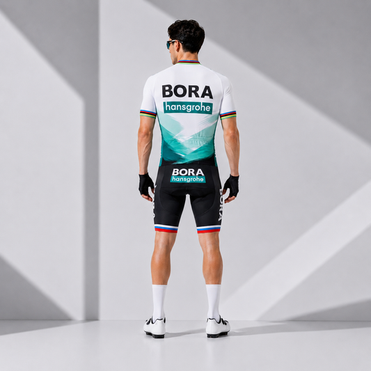 BORA-Hansgrohe Men’s Short Sleeve Cycling Jersey Set – White Green