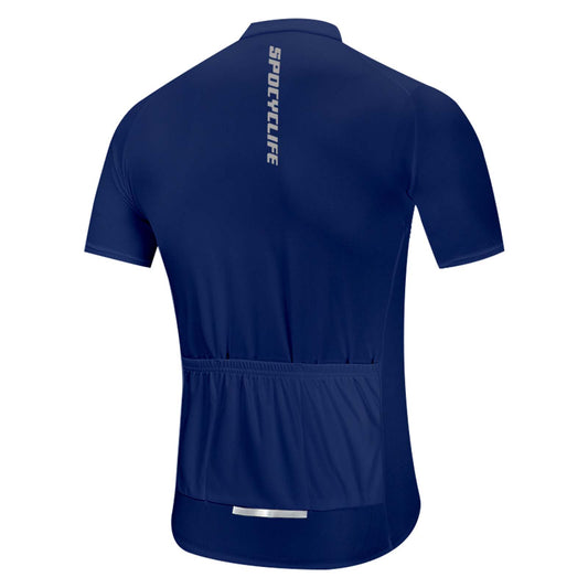 Men Quick Dry Breathable Short Sleeve Cycling Jersey Blue