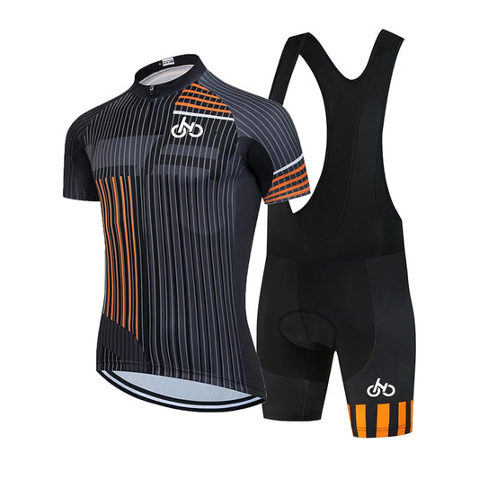 Red quick dry breathable cycling jersey set with 3D gel padded