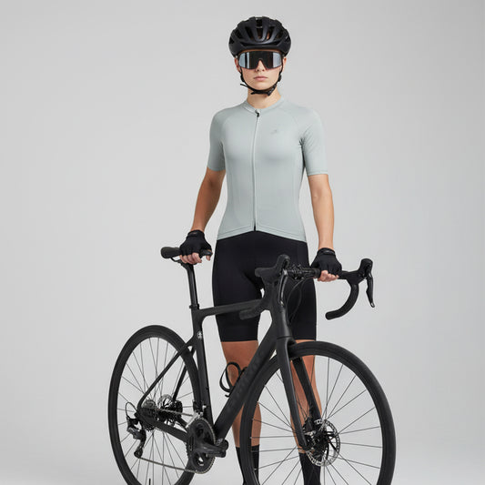Women Cycling Jersey Quick Dry Breathable Bike Shirt Gray