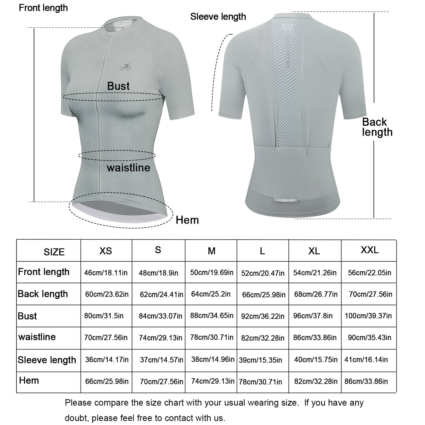 Women Cycling Jersey Quick Dry Breathable Bike Shirt Gray