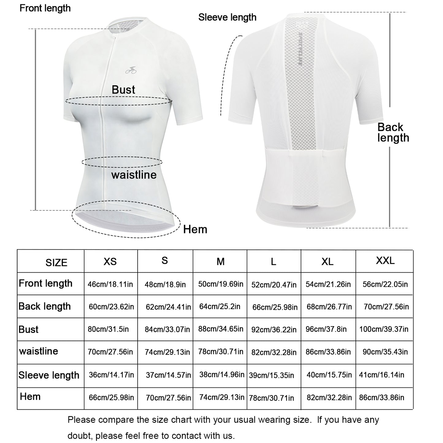 Women Cycling Jersey Quick Dry Breathable Bike Shirt White
