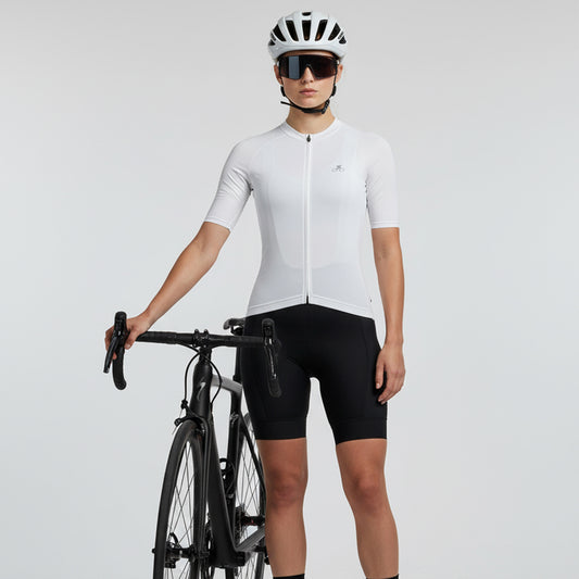 Women Cycling Jersey Quick Dry Breathable Bike Shirt White