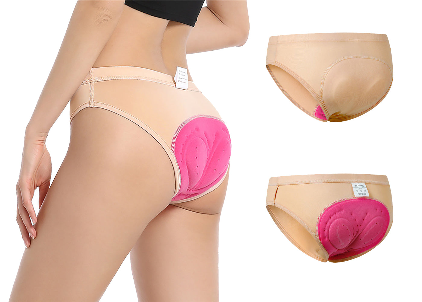 SPOCYCLIFE Women's 3D Padded Cycling Underwear – Beige | Breathable Bike Shorts for MTB & Road Cycling