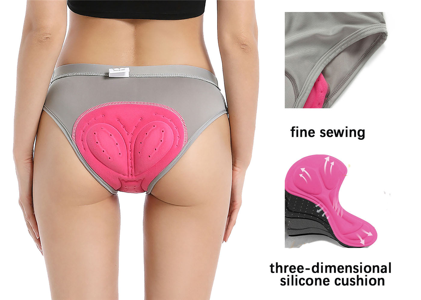 SPOCYCLIFE Women's 3D Padded Cycling Underwear – Light Gray | Breathable Bike Shorts for MTB & Road Cycling