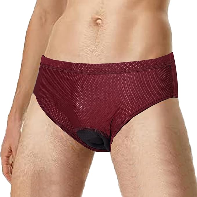 SPOCYCLIFE Men's 5D Padded Cycling Shorts – Red | Breathable MTB & Road Bike Underwear