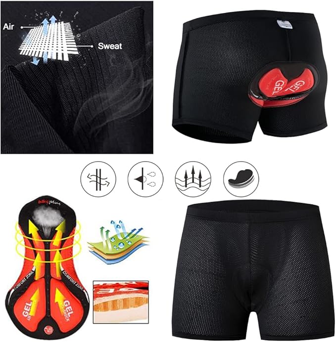 SPOCYCLIFE Men's 5D Padded Cycling Shorts – Breathable Bike Underwear for MTB & Road Cycling