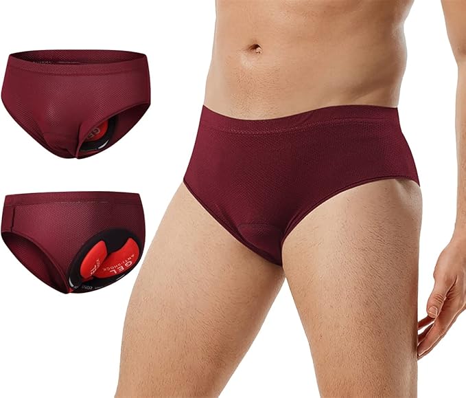 SPOCYCLIFE Men's 5D Padded Cycling Shorts – Red | Breathable MTB & Road Bike Underwear
