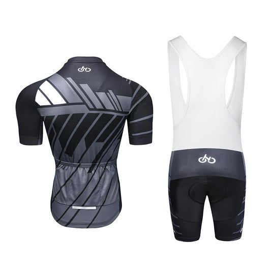 Black quick dry breathable cycling jersey set with 3D gel padded