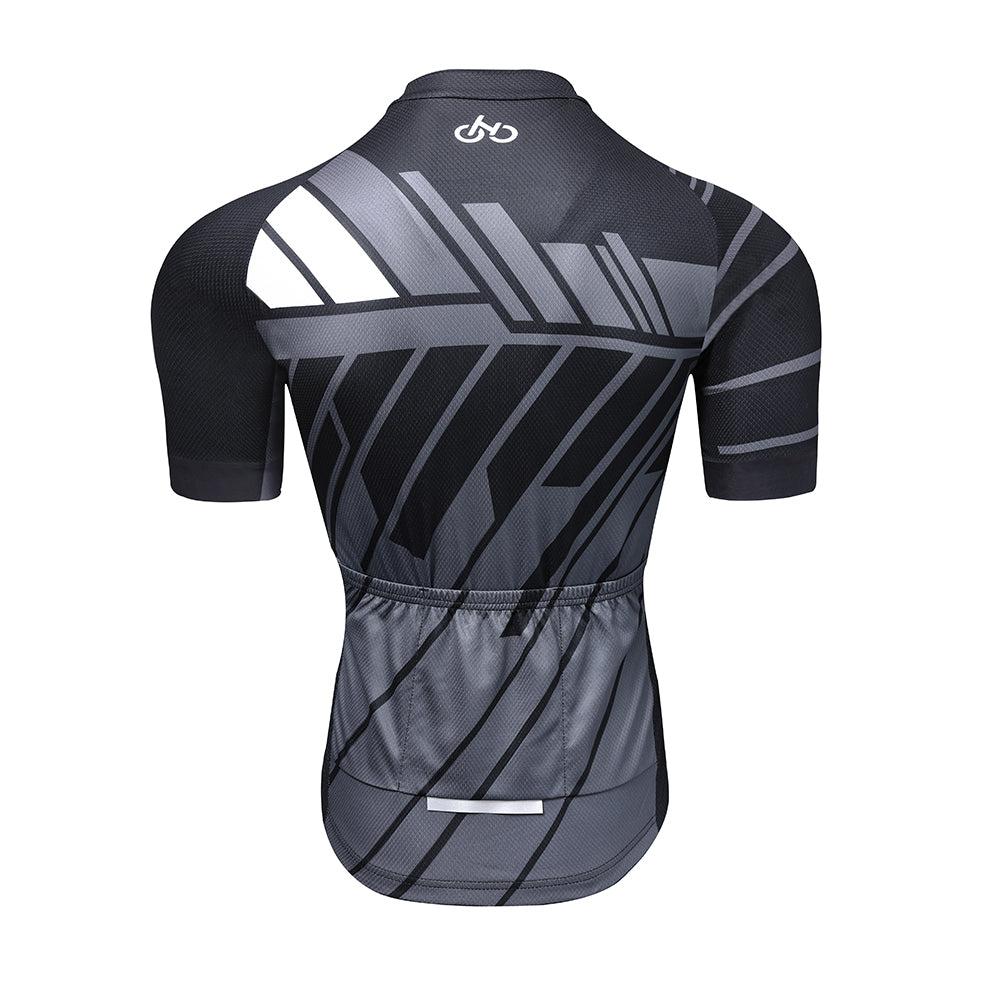 Black quick dry breathable cycling jersey set with 3D gel padded