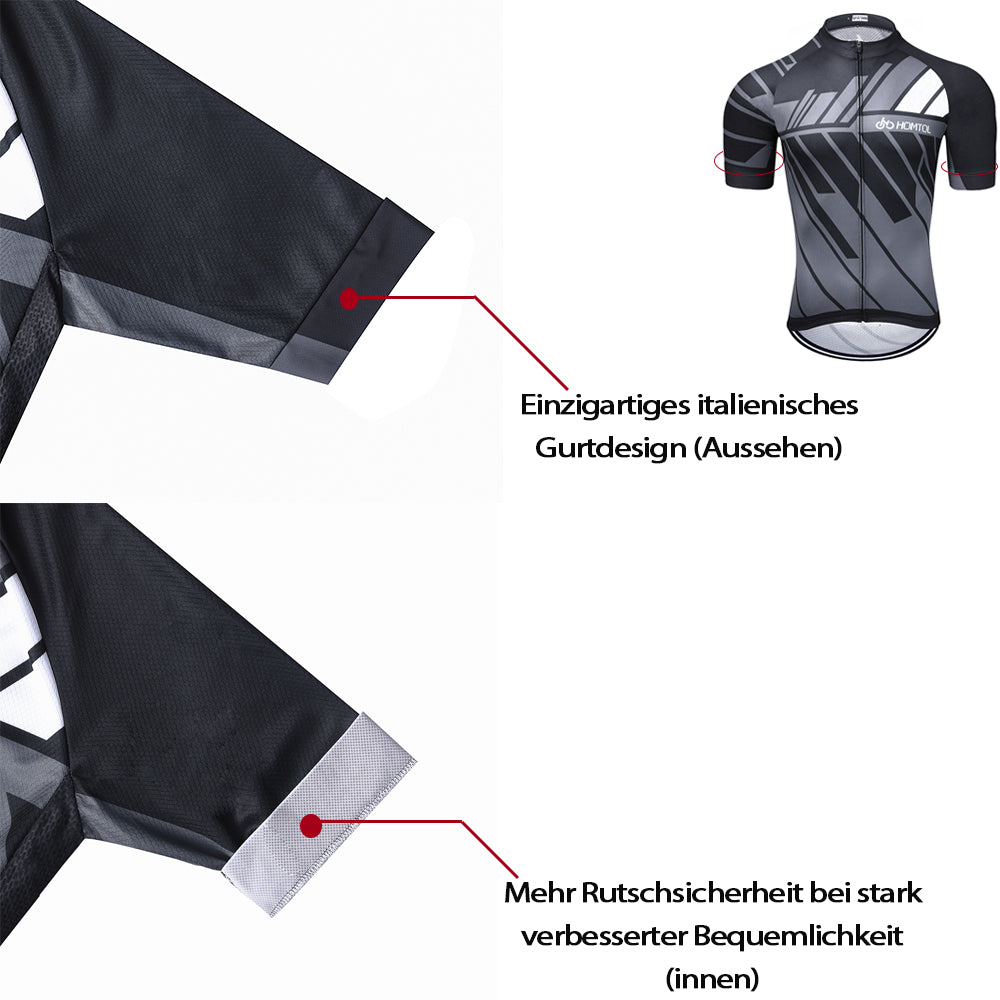 Black quick dry breathable cycling jersey set with 3D gel padded
