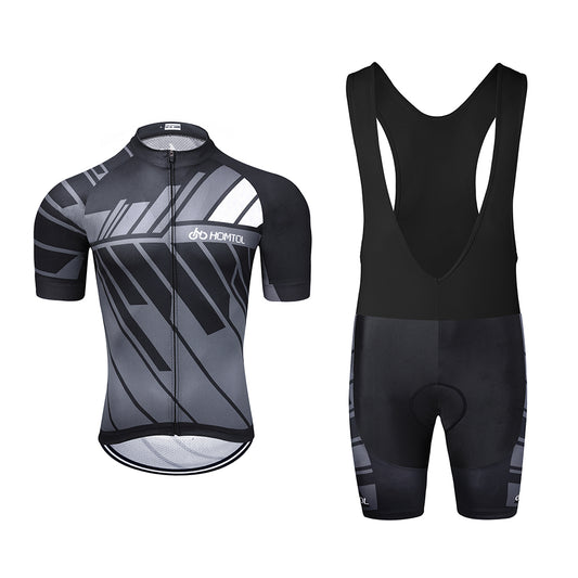 Black quick dry breathable cycling jersey set with 3D gel padded