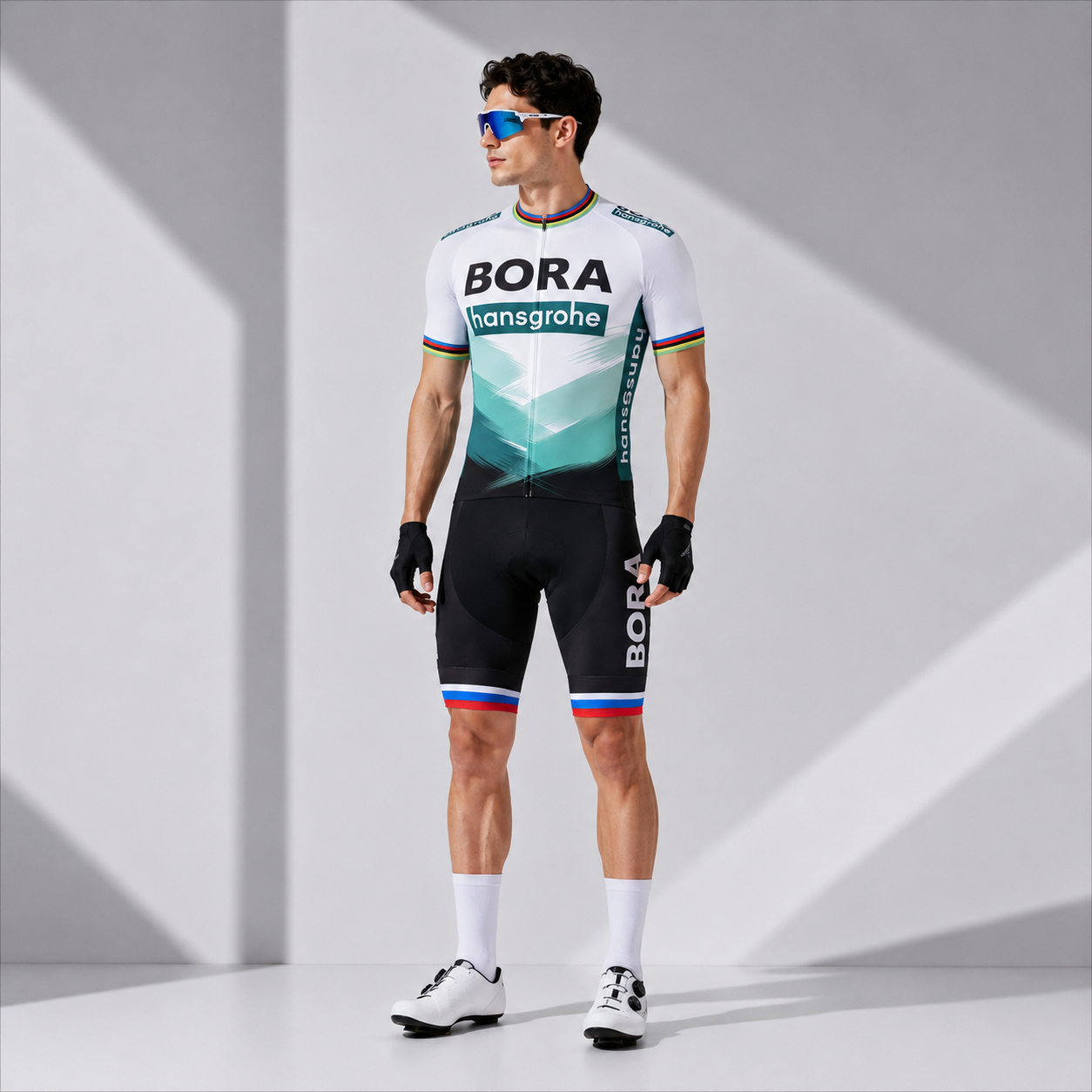 BORA-Hansgrohe Men’s Short Sleeve Cycling Jersey Set – White Green