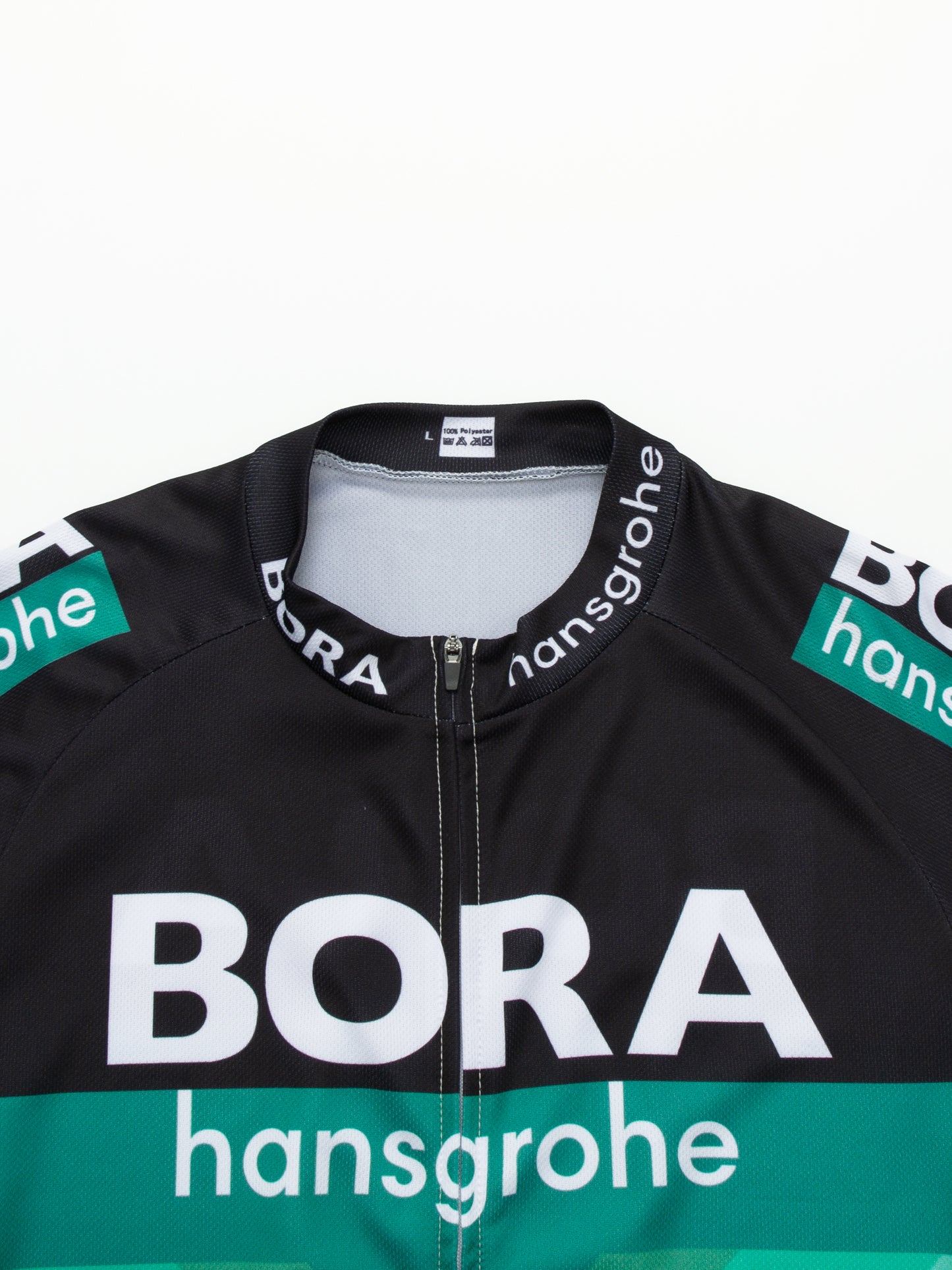 Green breathable short sleeve BORA–Hansgrohe men cycling jersey set