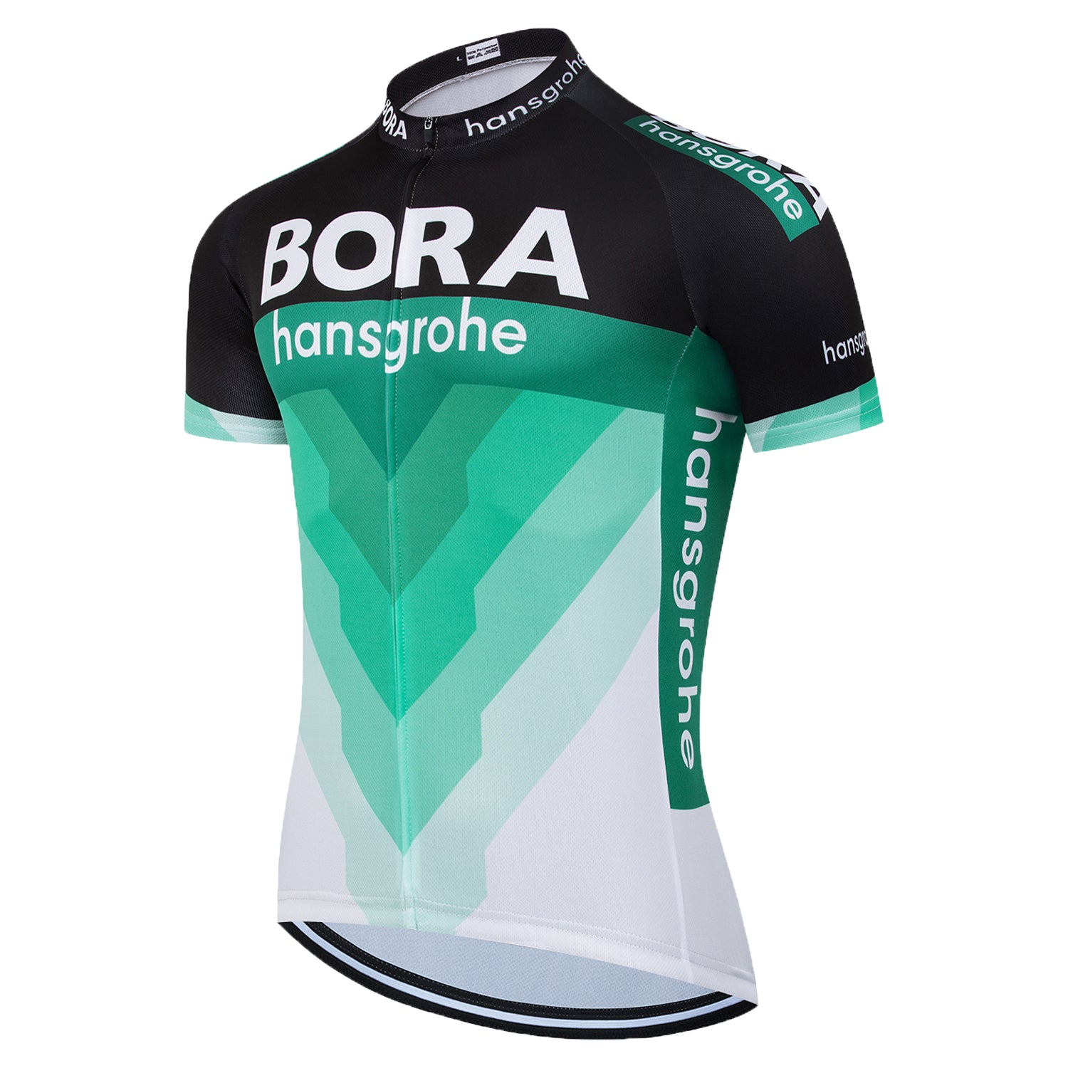 Green quick dry breathable short sleeve BORA-Hansgrohe men cycling jersey