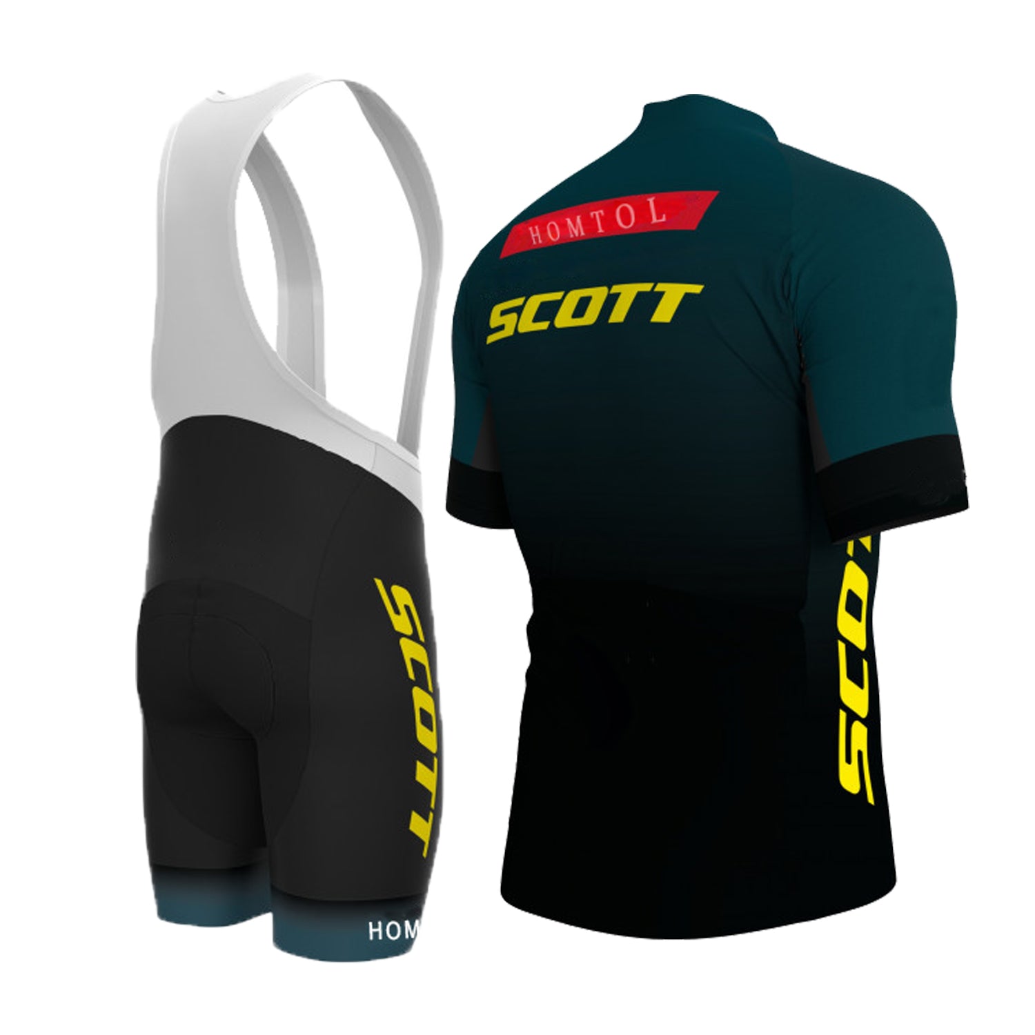 Green breathable short sleeve men cycling jersey set with 3D gel padded