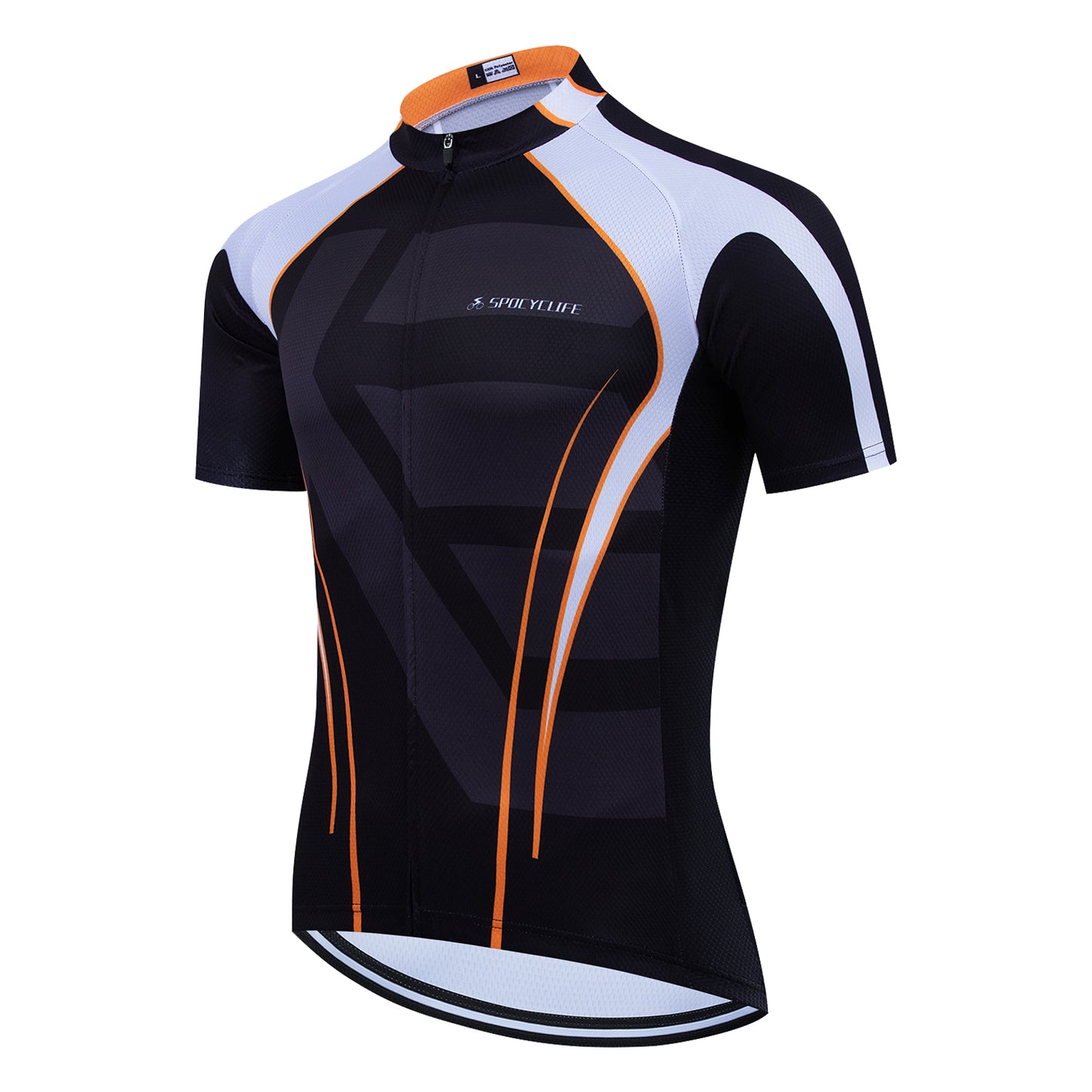 Men Quick Dry Breathable Fullzip Short Sleeve Cycling Jersey Black