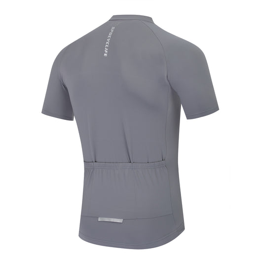 Men Quick Dry Breathable Short Sleeve Cycling Jersey Gray