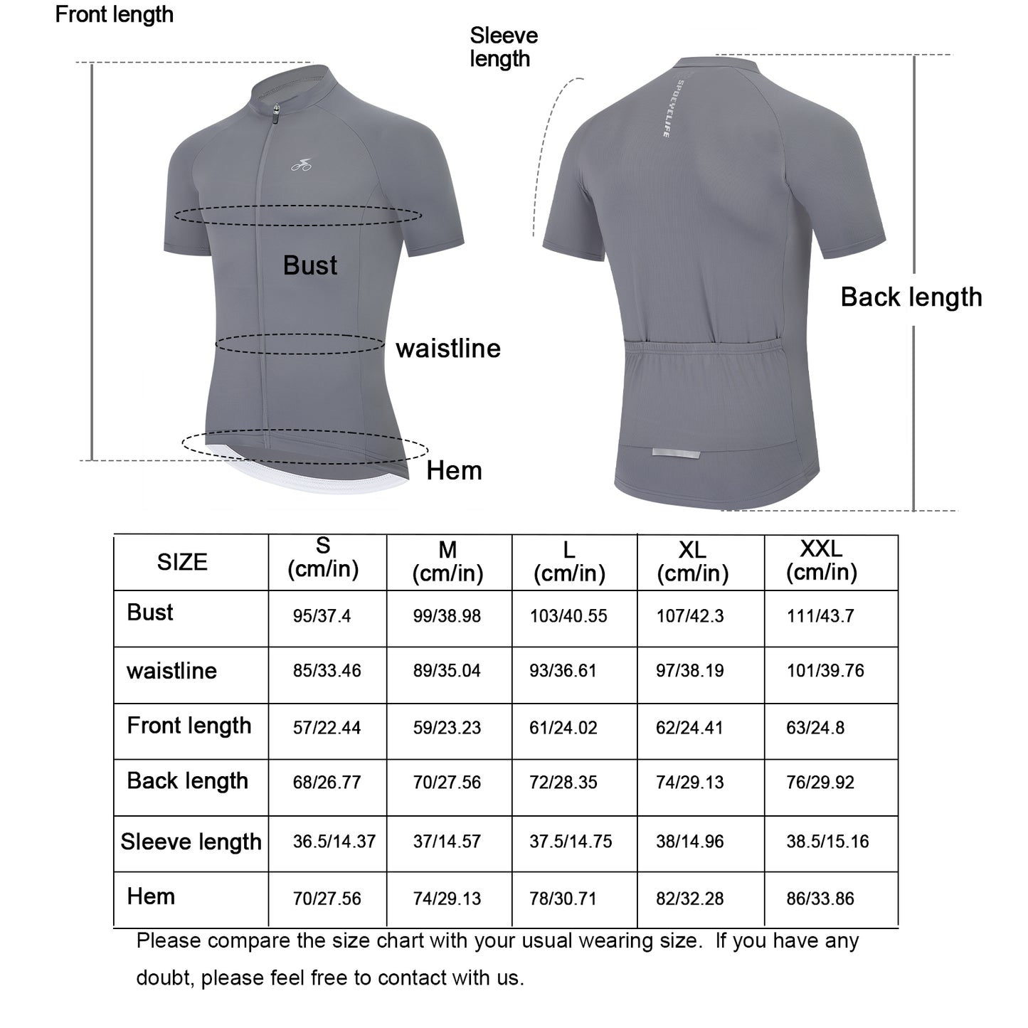 Men Quick Dry Breathable Short Sleeve Cycling Jersey Gray