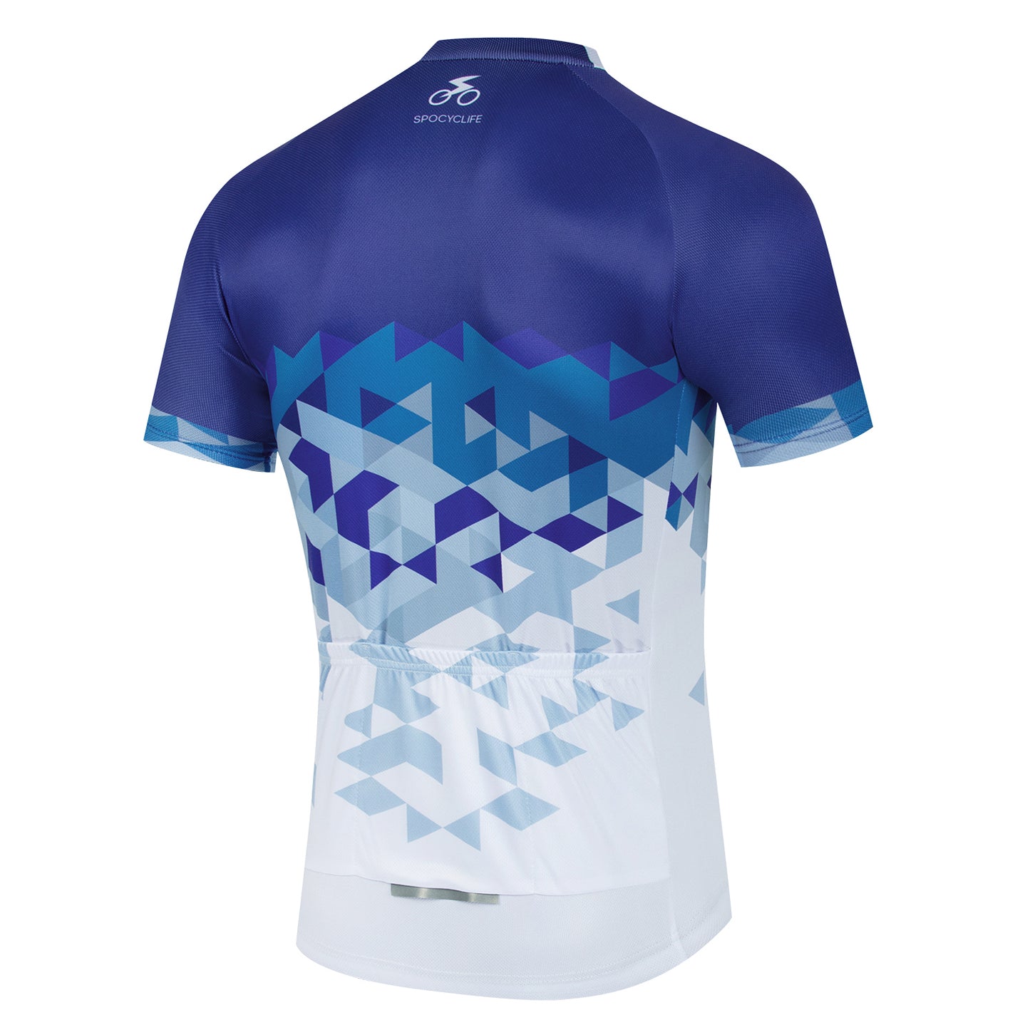 Men Quick Dry Breathable Short Sleeve Cycling Jersey Set With 3D Gel Padded Blue White
