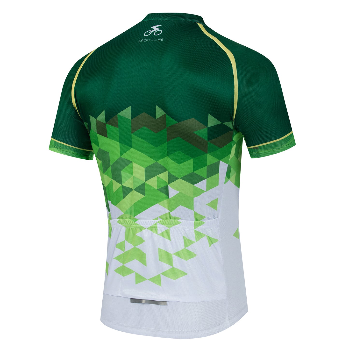 Men Quick Dry Breathable Short Sleeve Cycling Jersey Set With 3D Gel Padded Green White