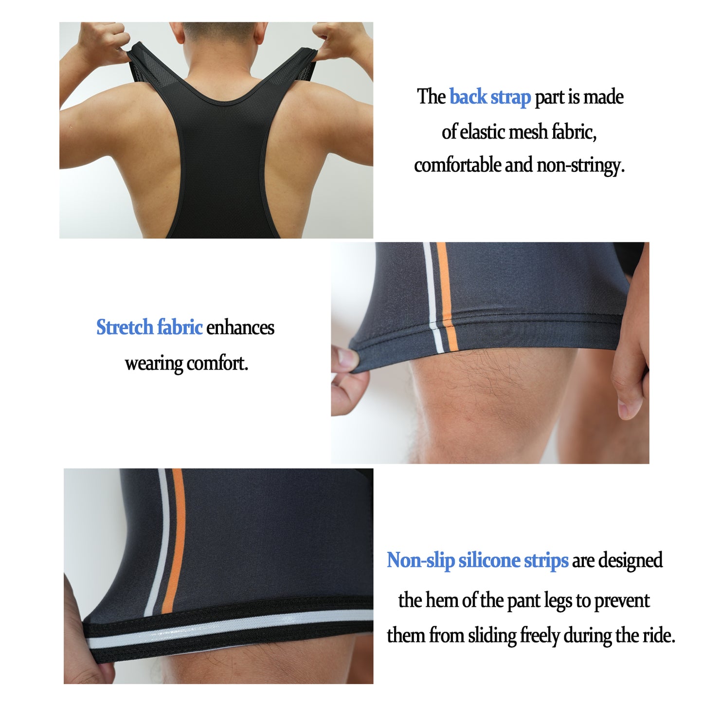 Men Quick Dry Breathable Short Sleeve Cycling Jersey Set With 3D Gel Padded Orange Black