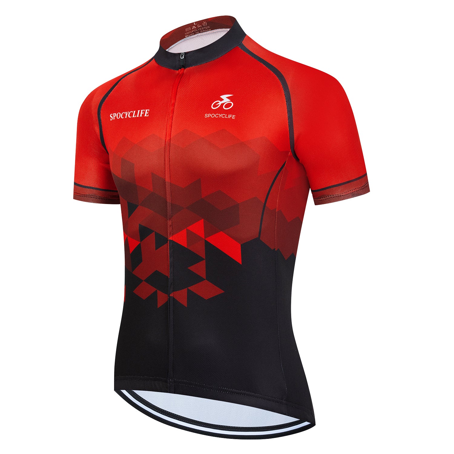 Men Quick Dry Breathable Short Sleeve Cycling Jersey Set With 3D Gel Padded Red Black