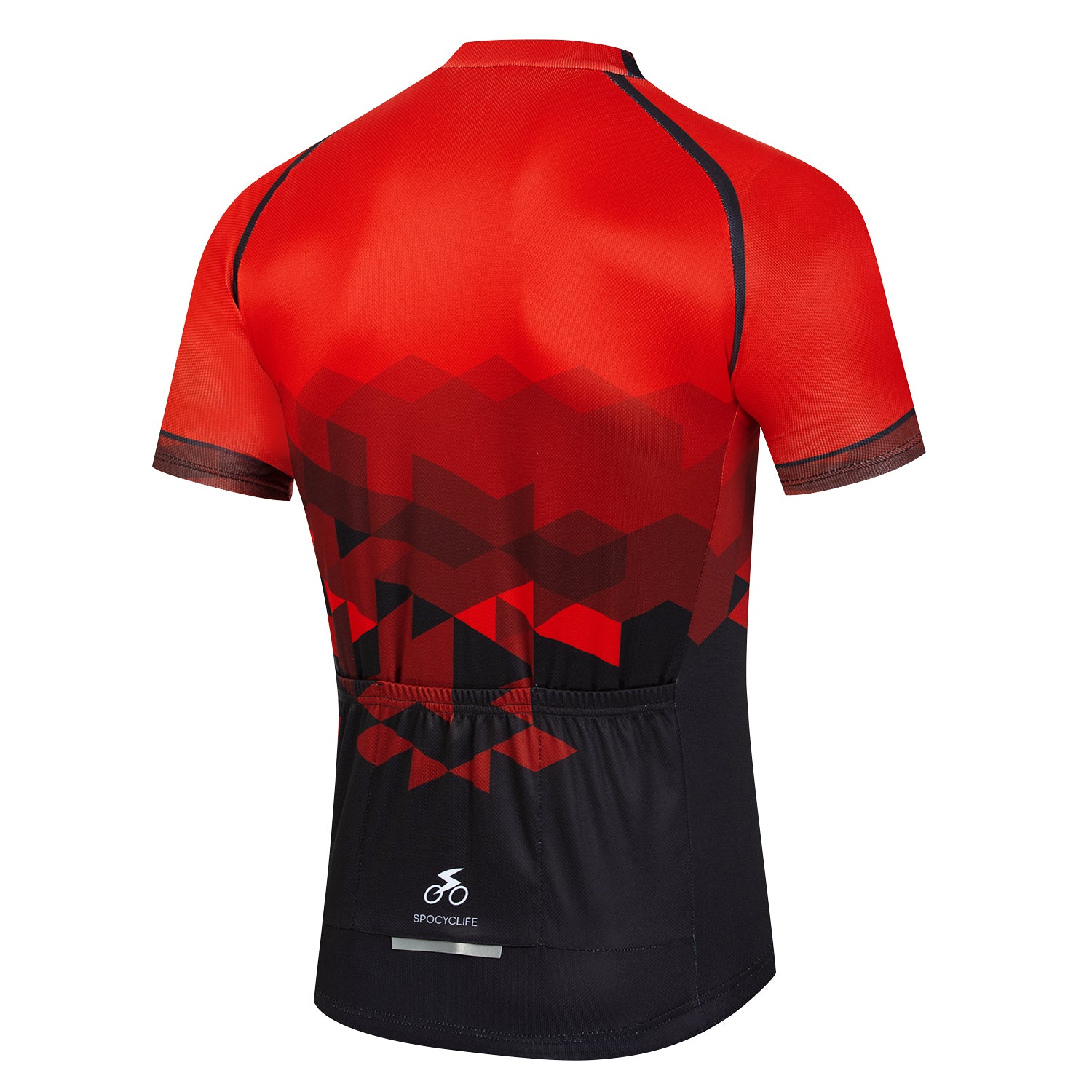Men Quick Dry Breathable Short Sleeve Cycling Jersey Set With 3D Gel Padded Red Black