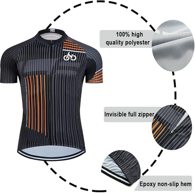Red quick dry breathable cycling jersey set with 3D gel padded