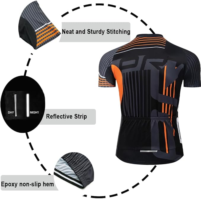 Red quick dry breathable cycling jersey set with 3D gel padded