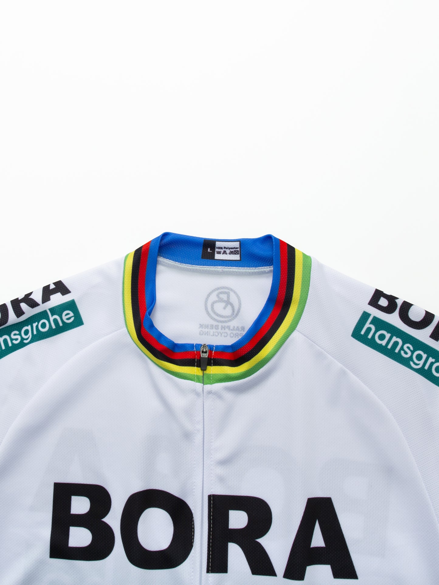 White green short sleeve breathable BORA–Hansgrohe men cycling jersey set