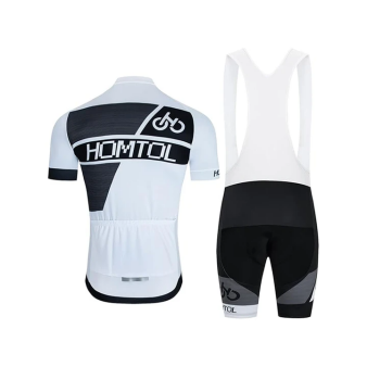 White quick dry breathable men cycling jersey set with 3D gel padded