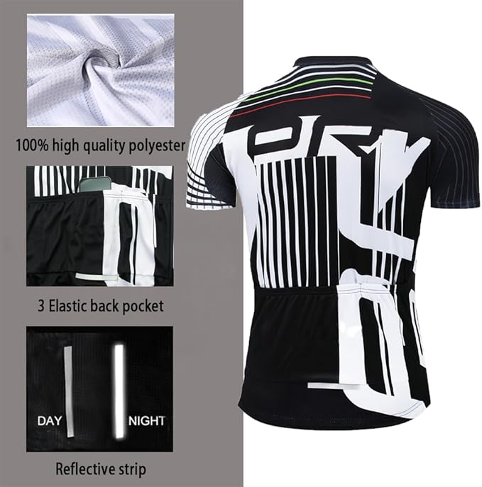 White quick dry breathable cycling jersey set with 3D gel padded