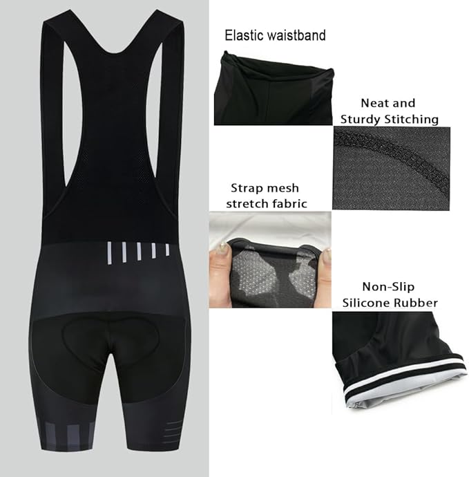 White quick dry breathable cycling jersey set with 3D gel padded