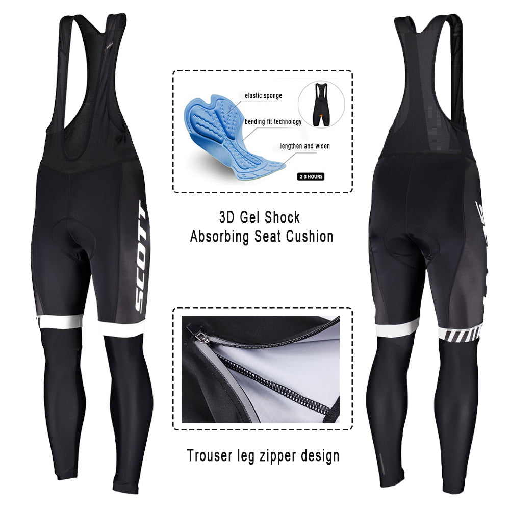 White breathable long sleeve SCOTT RC-TEAM men cycling jersey set
