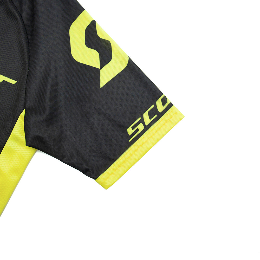 Yellow breathable short sleeve SCOTT RC-TEAM men cycling jersey set