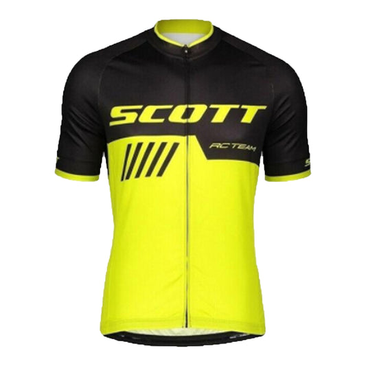 Yellow quick dry breathable short sleeve SCOTT RC-TEAM men cycling jersey