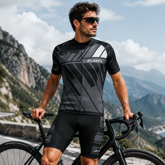 HOMTOL Men's Cycling Jersey Set-Black
