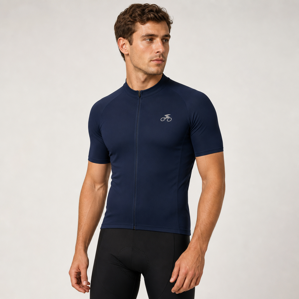 Epoch Solid Men's Short Sleeve Cycling Jersey - Black