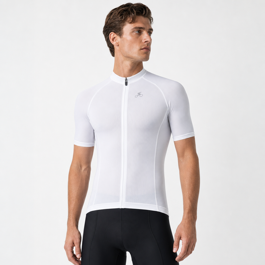 Epoch Solid Men's Short Sleeve Cycling Jersey - White