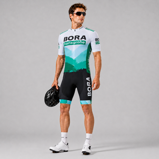 BORA-Hansgrohe Men’s Short Sleeve Cycling Jersey Set – White Green