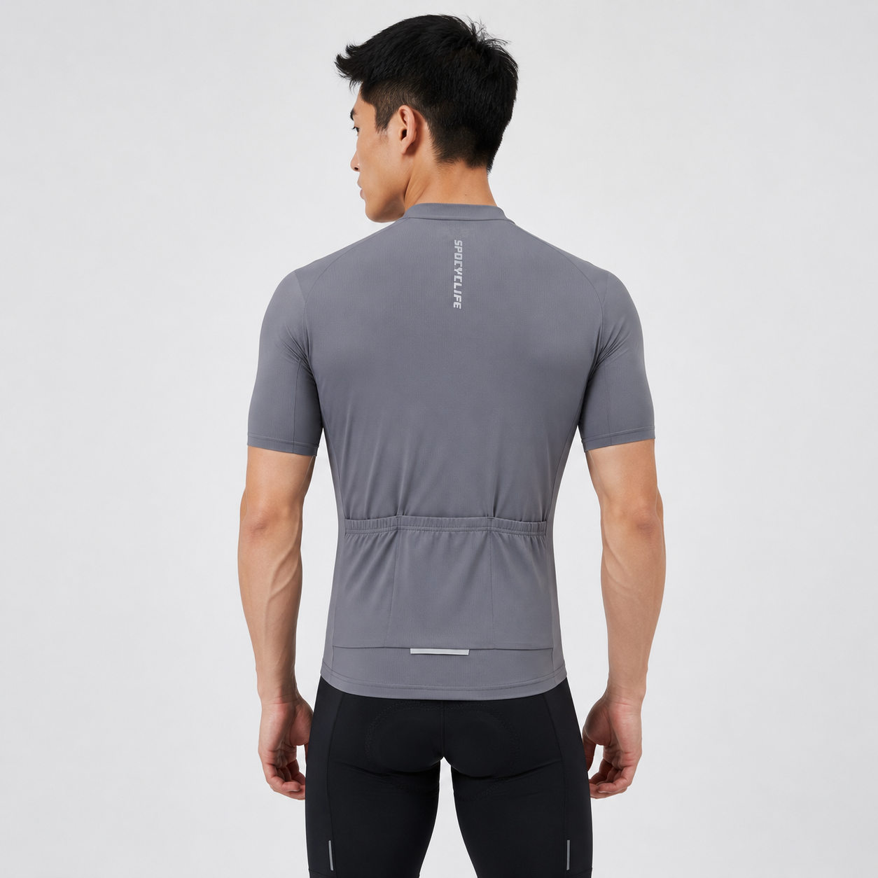 Epoch Solid Men's Short Sleeve Cycling Jersey-Gray