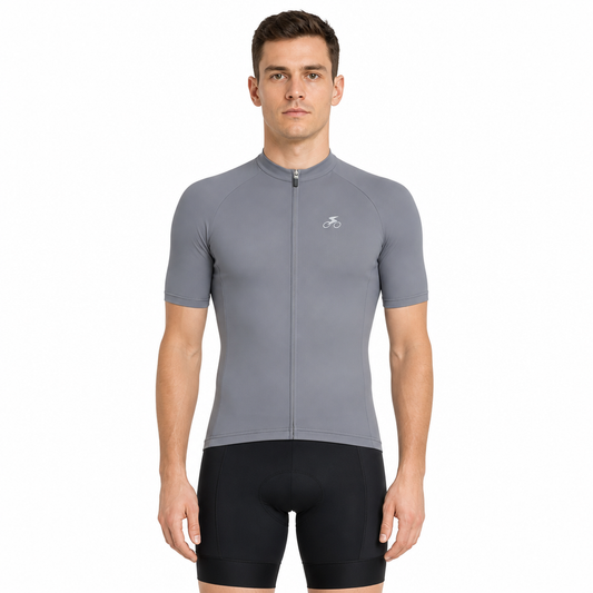 Epoch Solid Men's Short Sleeve Cycling Jersey-Gray