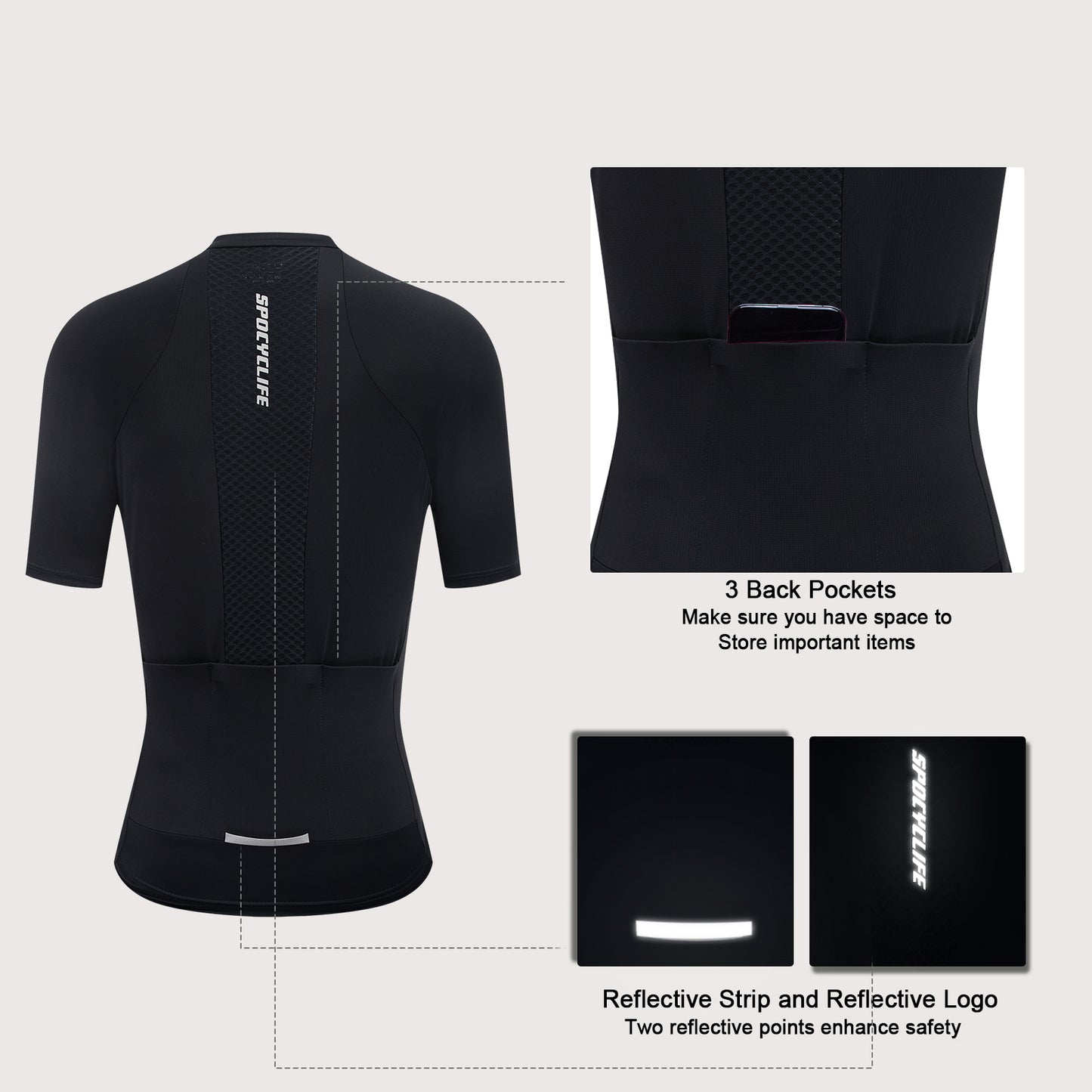 Women Cycling Jersey Quick Dry Breathable Bike Shirt Black