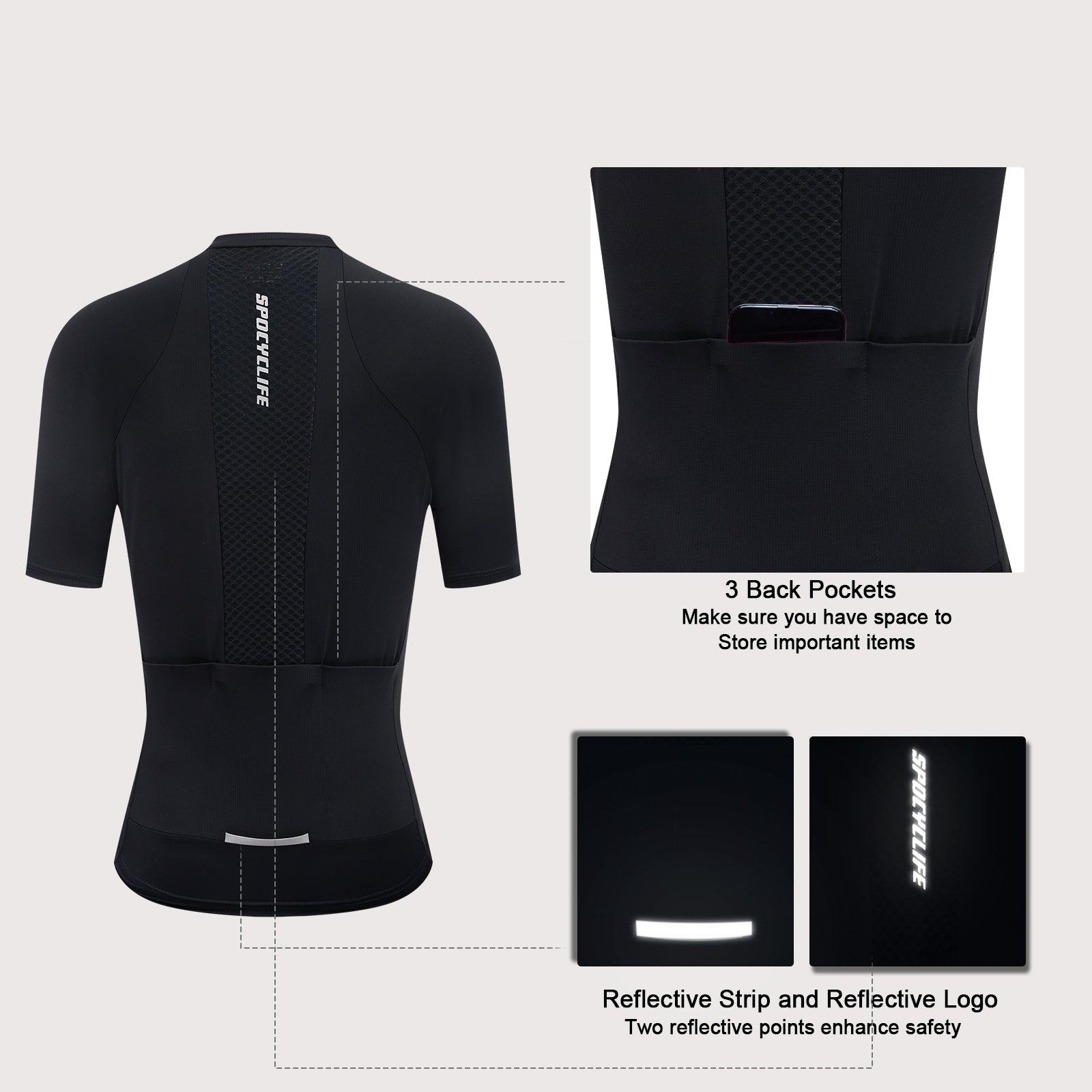 Women Cycling Jersey Quick Dry Breathable Bike Shirt Black