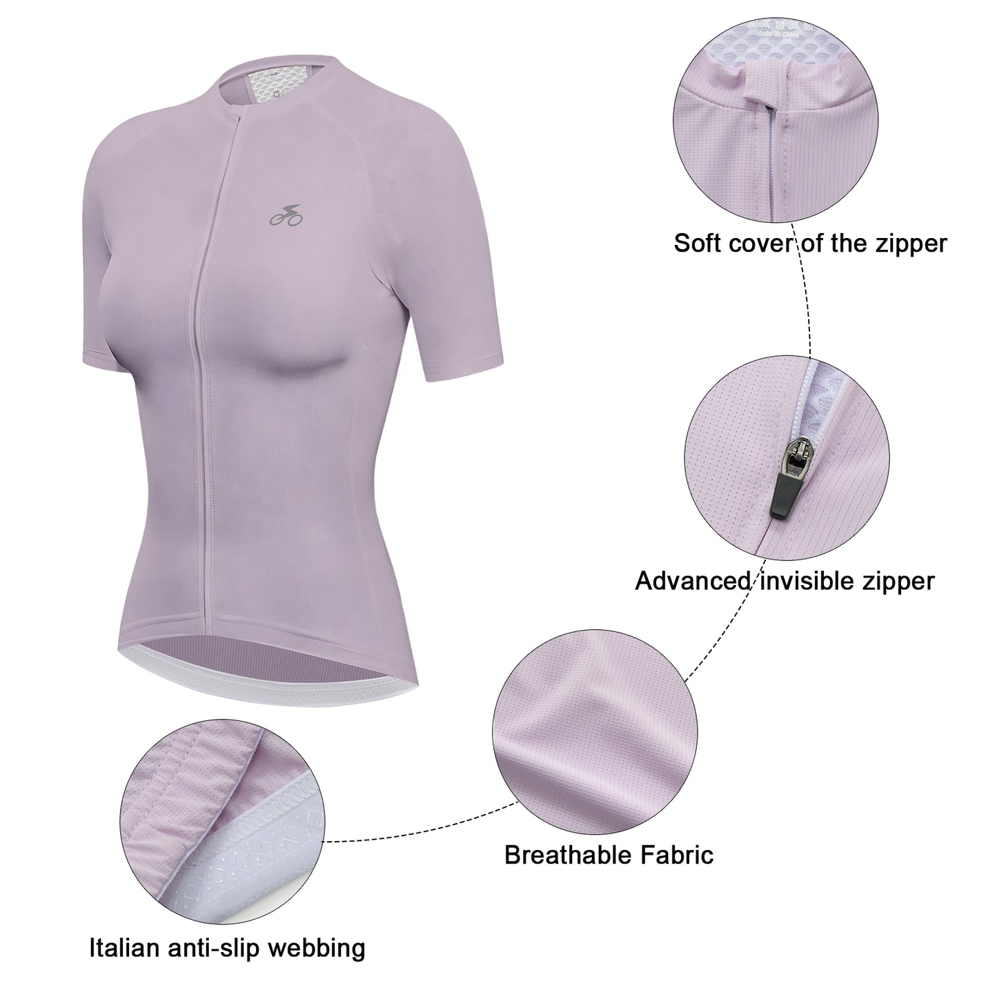 Women Cycling Jersey Quick Dry Breathable Bike Shirt Purple
