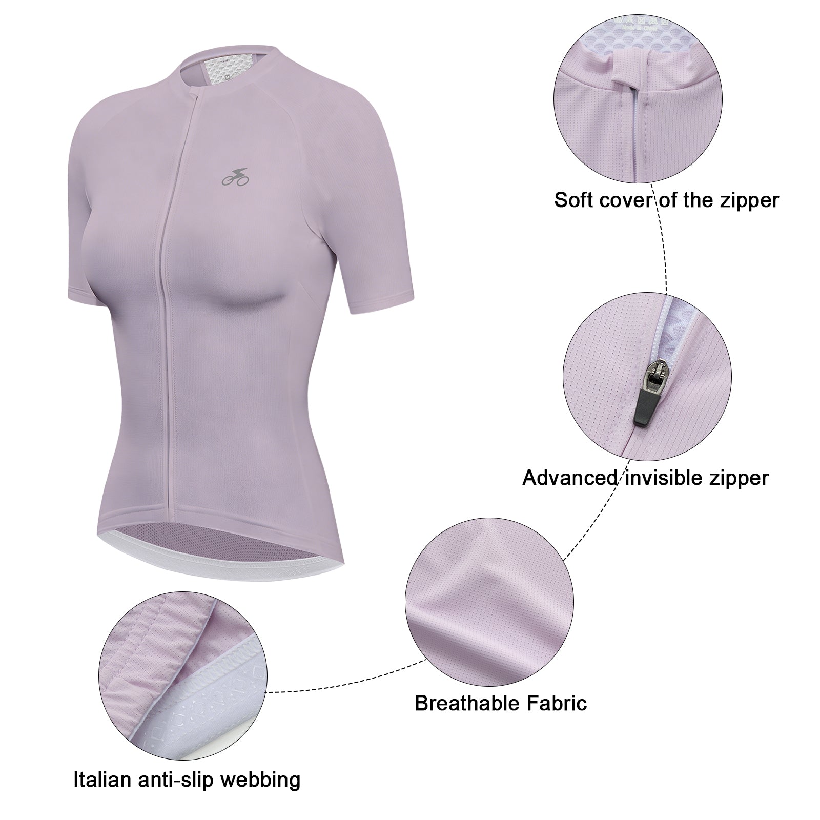 Women Cycling Jersey Quick Dry Breathable Bike Shirt Purple