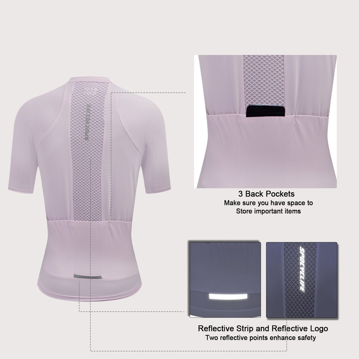 Women Cycling Jersey Quick Dry Breathable Bike Shirt Purple