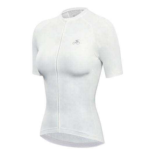 Women Cycling Jersey Quick Dry Breathable Bike Shirt White